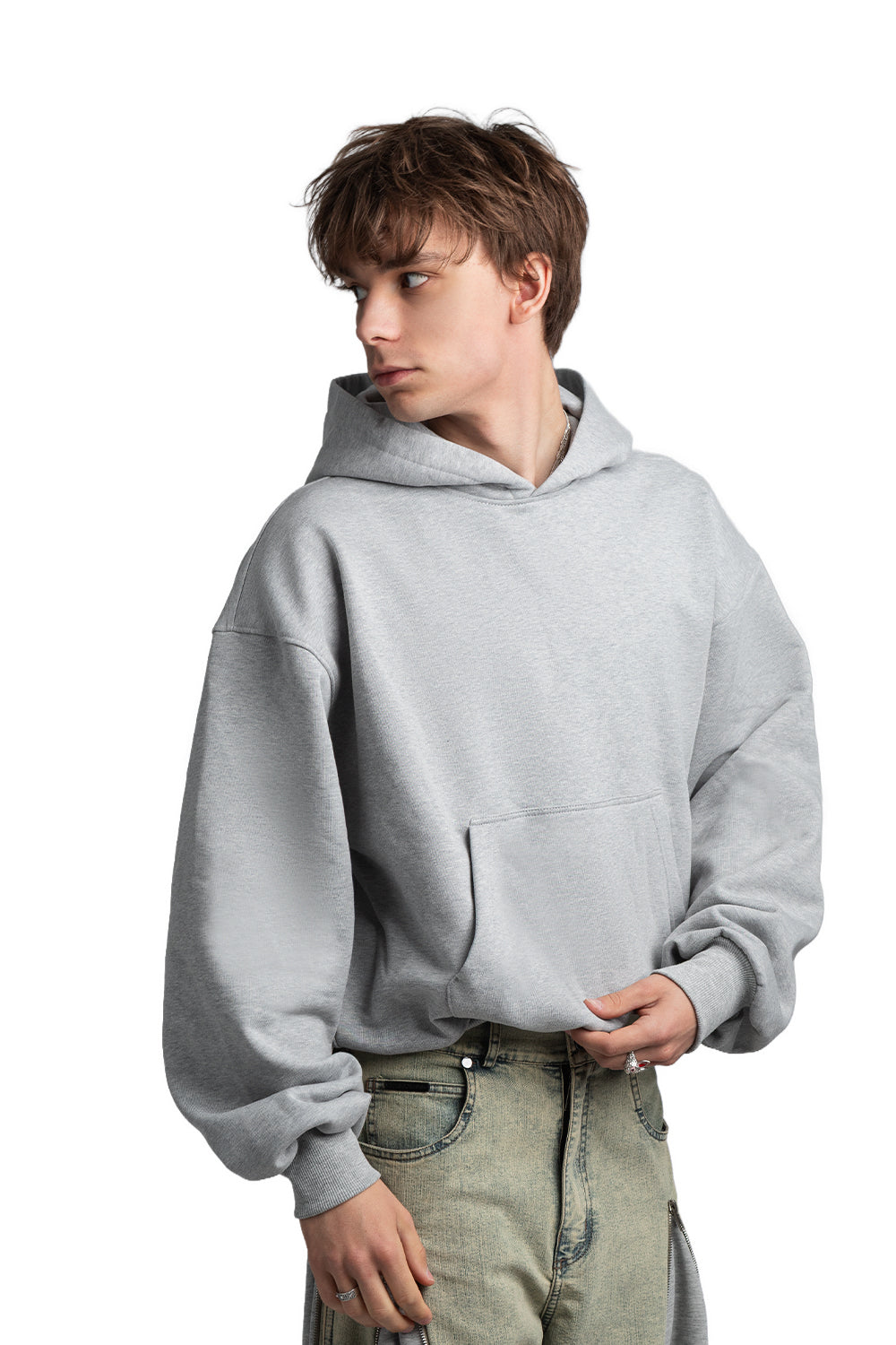 Bluza Hoodie Puffy Ultra Melange Grey